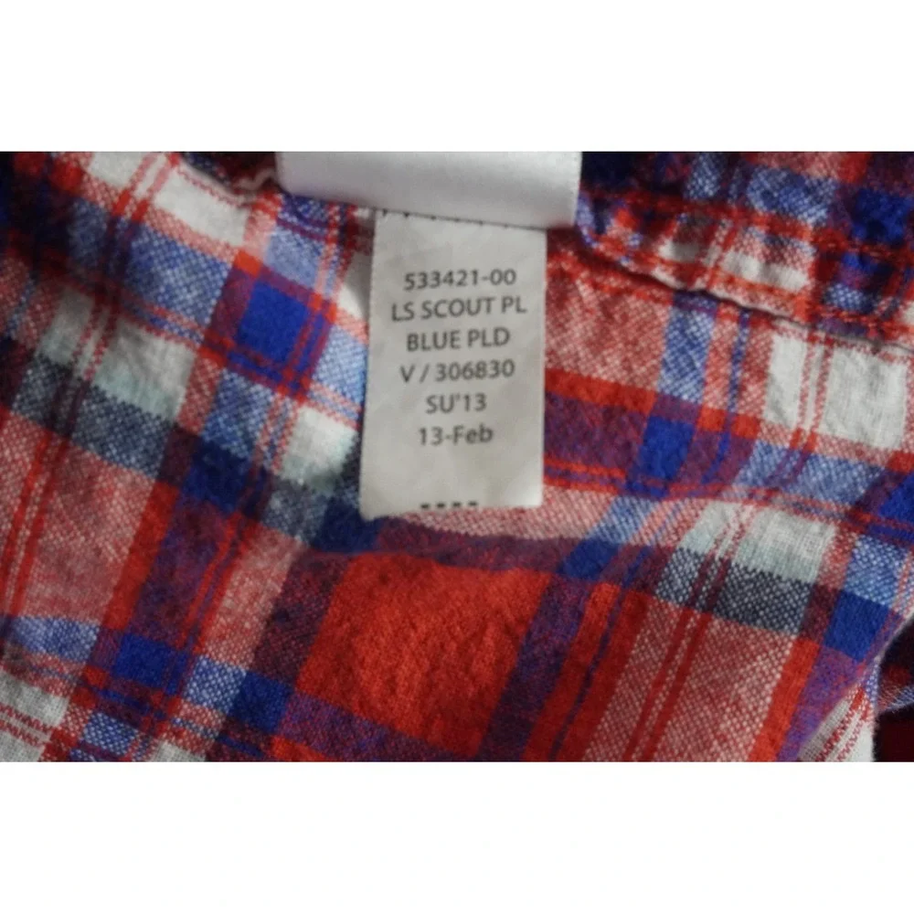 Banana Republic Casual Shirt Mens Large Red Multi Plaid Regular Fit Button Up